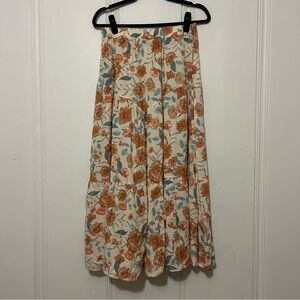 Hayden Cream and Orange Floral Maxi Skirt Never Worn, brand new Size Large